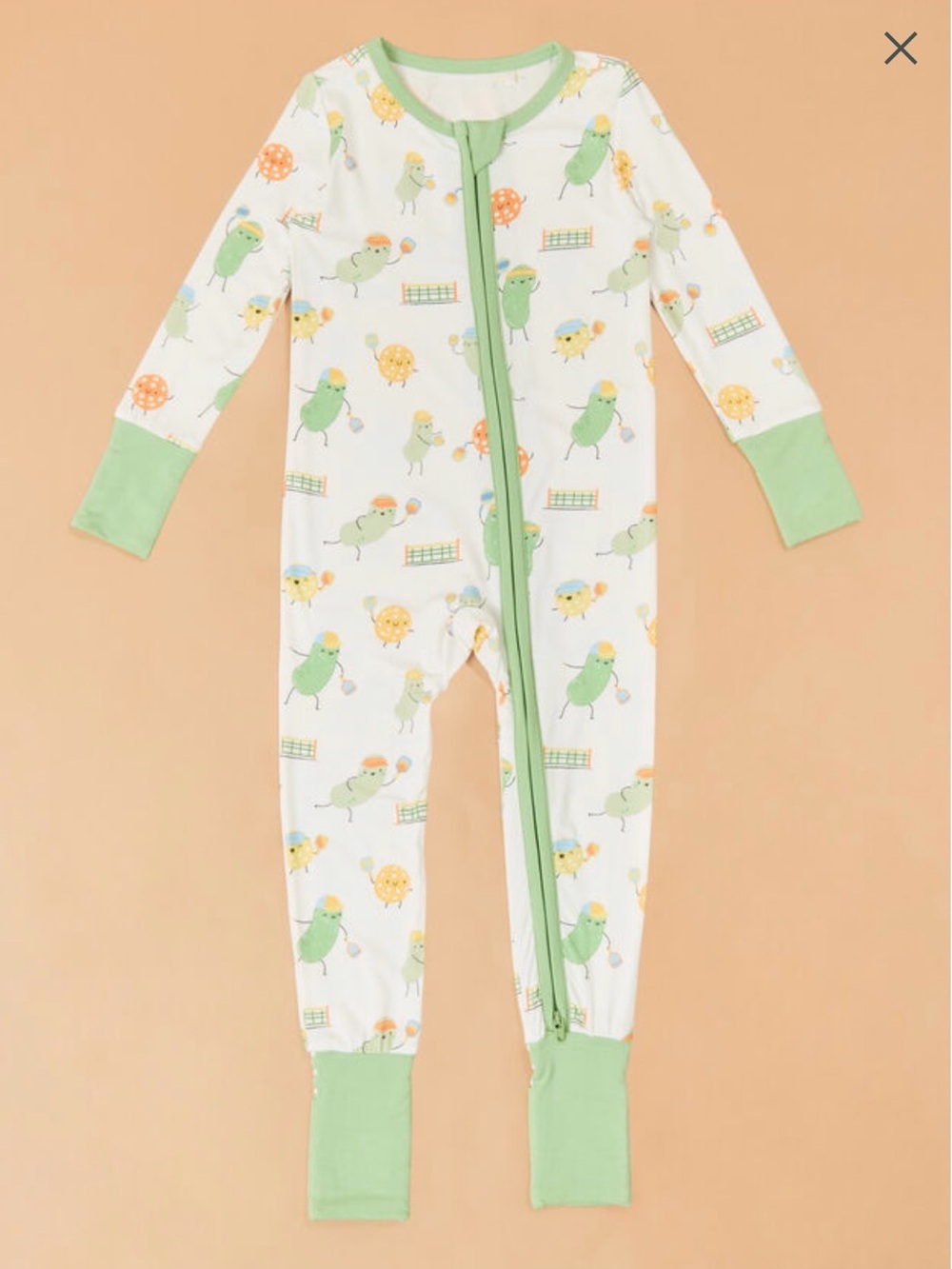 Pickle-ball Bamboo Romper 6-12m